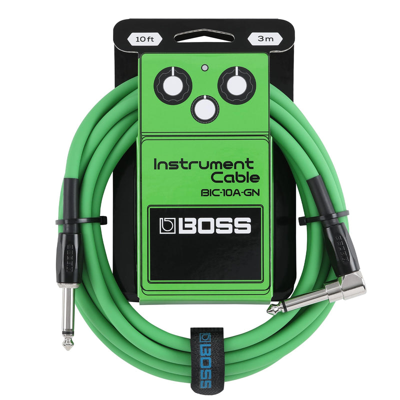 BOSS Colorful Quality Lightweight Instrument Cable (BIC-10A-GN) GREEN