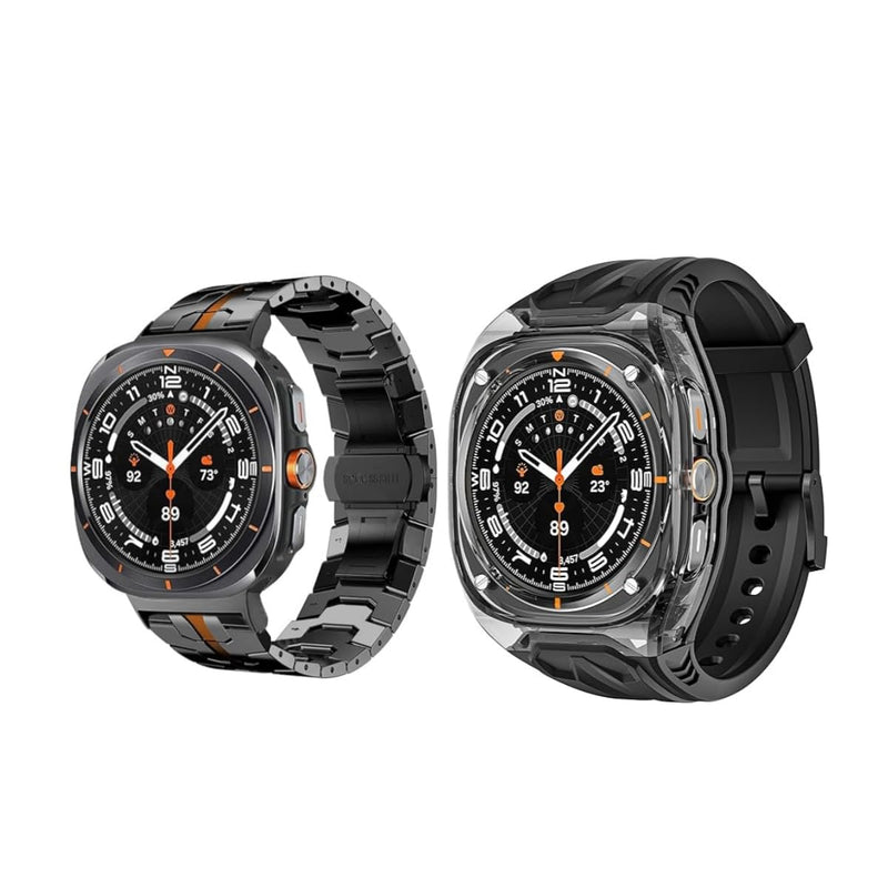 Compatible with 2024 Samsung Galaxy Watch 7 Ultra Band 47mm, Robust Men Stainless Steel Replacement Link Metal Bracelet