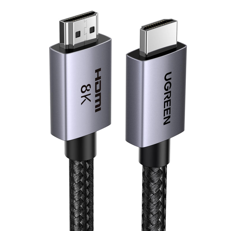 UGREEN 8K HDMI 2.1 Cable 48Gbps 33FT, Ultra High Speed HDMI Cord | Aluminum, 4K@240Hz 120Hz 10K 8K@60Hz, HDCP 2.2&2.3, eARC HDR 10 Dolby Compatible with PS5/Blu-ray/Roku TV/Switch 2/Mac mini
