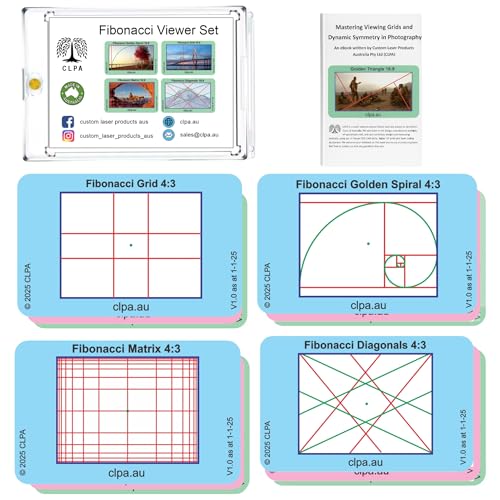 Fibonacci Directors Viewfinder Set, 4 Layouts, 12 Cards Set - Fiboancci Viewers