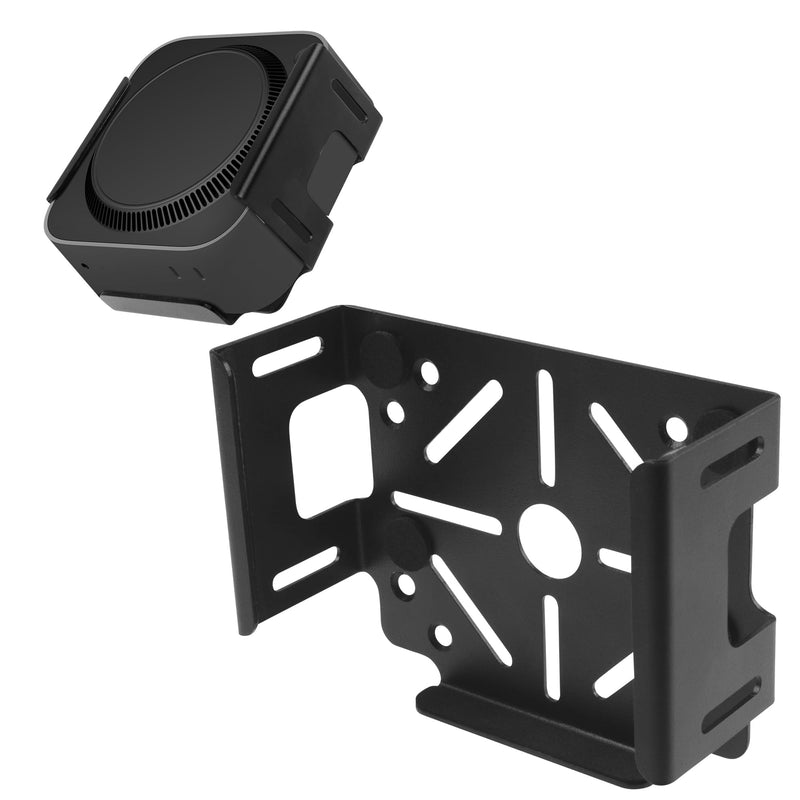 Orzero Under Desk Mount Compatible for 2024 Mac Mini M4/M4 Pro, Pure Carbon Steel VESA Monitor Stand (Support 75x75mm/50x100mm) Wall Holder Heat Dissipation Design Space Saving Storage Bracket - Black
