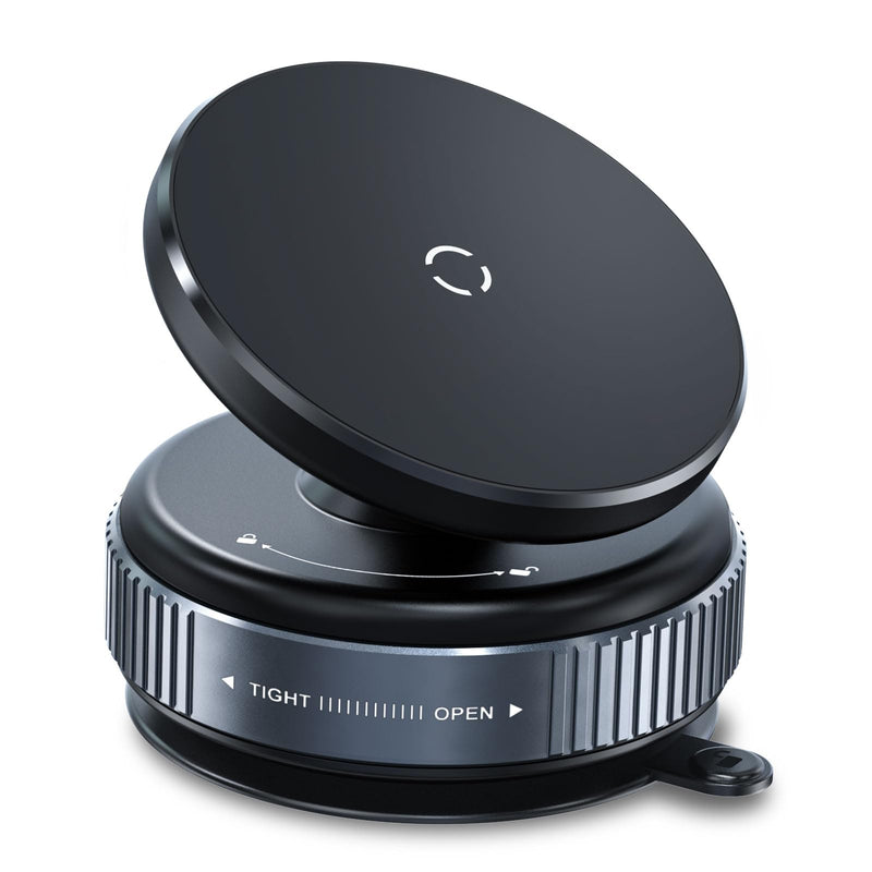 Beeasy Vacuum Magnetic Phone Holder, 360° Rotatable Suction Cup Phone Mount for Shower Mirror Kitchen Gym Car TikTok, MagSafe Suction Wall Mount for iPhone 17/16/15/14/13/12,Black Black