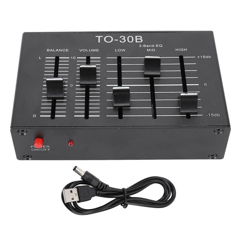 3 Band Equalizer, 20Hz-20Khz High Medium Low EQ Stereo Equalizer Channel Digital