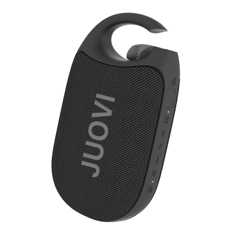 [AUSTRALIA] - JUOVI Clip Wireless Portable Bluetooth Speaker, 24H Playtime Mini Shower Speaker IP68 Waterproof & Dustproof HD Sound Integrated Carabiner, for Home Outdoor and Travel Black CLIP J1 