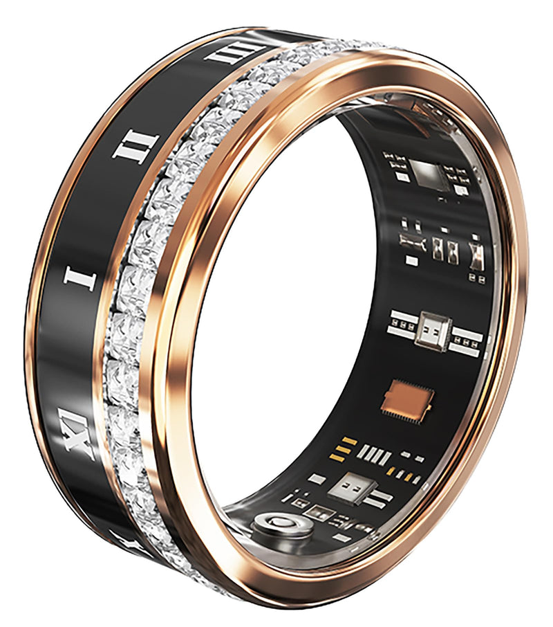 Smart Ring for Women Fitness Diamond Activity Tracker Heart Rate Monitor Sleep Pedometer Calorie Counter Ladies Smart Rings for Women Silver Gold 9