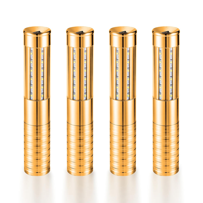 [AUSTRALIA] - 4 Packs Rechargeable LED Strobe Baton Lights Reusable Bottle Service Lights for Liquor Bottles Handheld Service Sparklers for Club Weddings Concert Outdoor Events (Gold-White Light, 4) Gold-White Light 