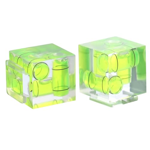 PATIKIL Camera Hot Shoe Cover Level, 2 Pcs 3 Axis Hot Shoe Bubble Spirit Level Standard Flashlight Protector Compatible for Nikon for Fujifilm for Pentax Universal DSLR/SLR Camera, Green