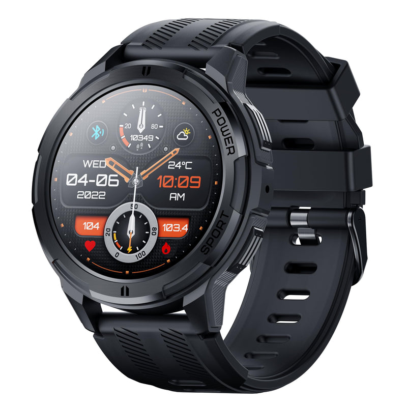 Gravity C25 1.43" AMOLED Smartwatch with Always-On Display, Bluetooth Call, AI Voice, 100+ Sports Modes, Heart Rate & Sleep Monitor, 1 ATM Waterproof, Fitness Tracker for iOS & Android (Gray)