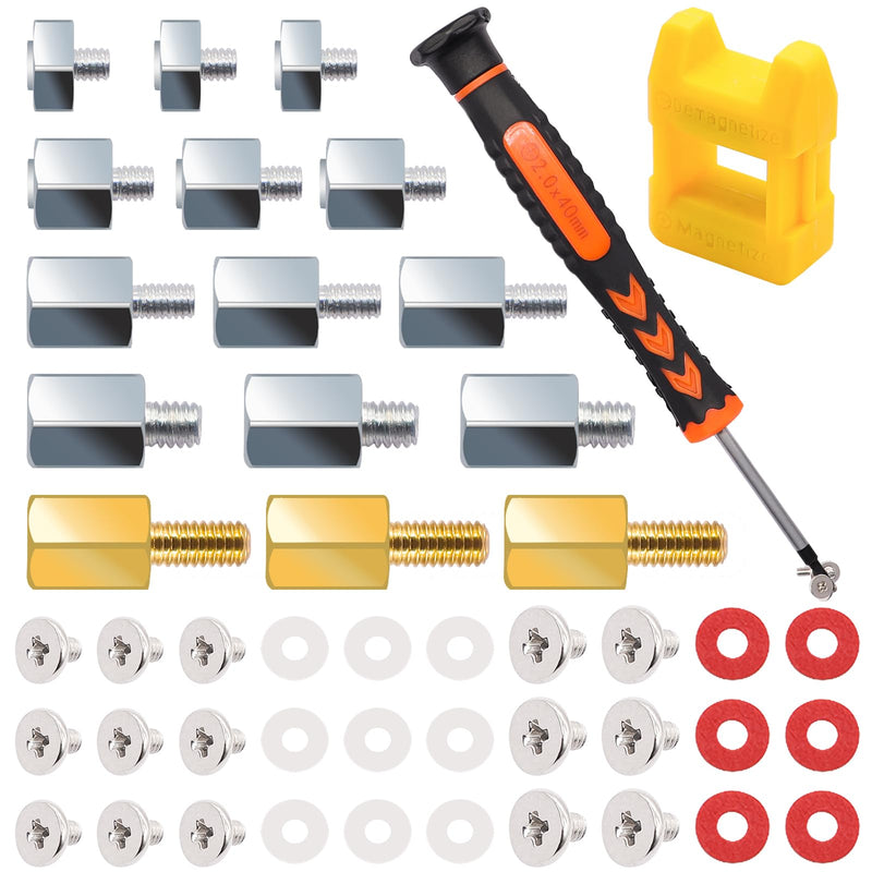 400PCS Computer Screws Assortment Kit, Motherboard Standoffs Screws PC Screws + M.2 SSD Mounting Screws Kit, M.2 Motherboard Standoffs and Screws, M.2 NVMe Screw with Magnetic Screwdriver