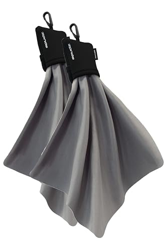 SPUDZ Ultra Microfiber Lens Cleaner with Closeable Bottom – Clip-On Pouch, Washable – for Binoculars, Scopes, Glasses, Screens | Ultra Black, 10 x 10 Inch (2-Pack) 10 x 10 Inch (2-Pack)