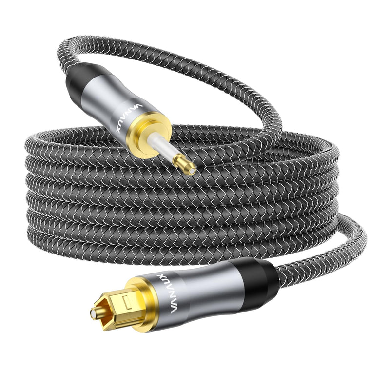 [AUSTRALIA] - VANAUX Toslink to Mini Toslink Digital Optical Cable,S/PDIF Fiber Optic Audio Cable,24K Gold Plated for TV,Soundbars,Stereo Systems【Not A 3.5mm Auxiliary Plug】(20ft/6m) Mini Toslink to Toslink 20 ft 