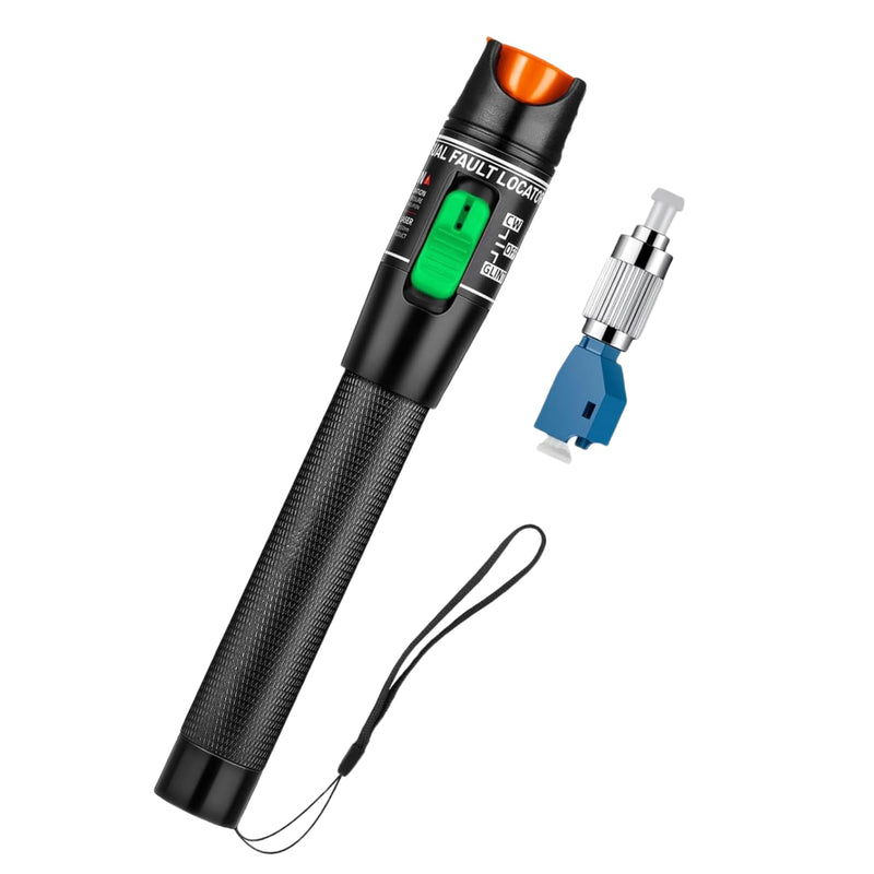 Visual Fault Locator,30-50KM Fiber Optic Cable Tester Meter, VFL Red Light Pen Light Source Testers(Black) 30-50KM VFL