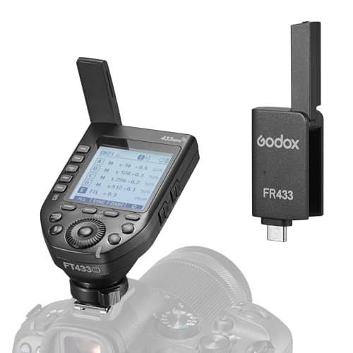 Godox FT433-S TTL Wireless Flash Trigger for Sony Camera, 433MHz 2 in 1 Flash Transmitter 32 Channels with Reciever 1/8000s HSS TTL TCM Function for Godox AD200Pro II AD600Pro II AD600BM II (FT433-S)