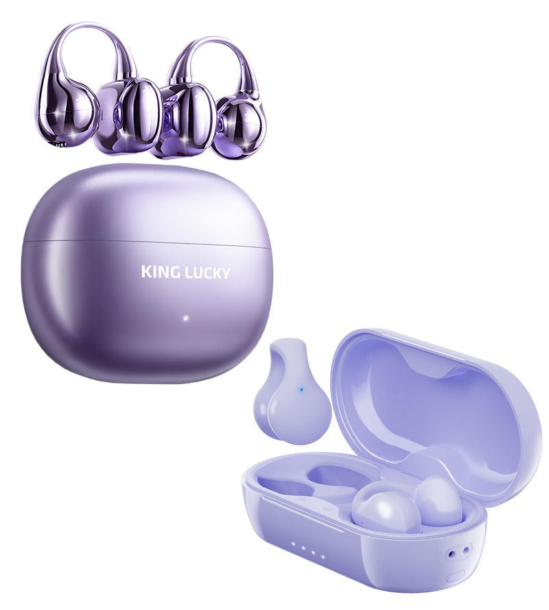 King Lucky Clip-on Earbuds Open Ear Earbuds Wireless Bluetooth, Lightweight Open Ear Headphones