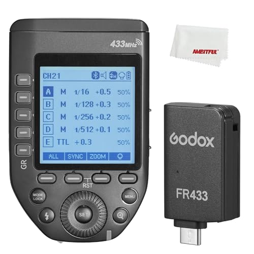 Godox FT433 S TTL Wireless Flash Trigger for Sony, 433MHz, HSS 1/8000s, 100m Range, LCD, 32 Ch, 1-99 ID, Front/Rear Curtain Sync, Bluetooth App Control, TCM, Single-Contact Rapid-Fire