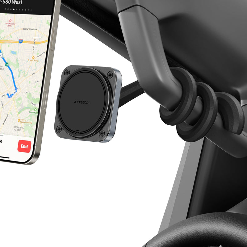 APPS2Car Magnetic Car Truck Pickup Grab Handle Phone Mount for MagSafe | Compatible with iPhone 12-17 Fits A Pillar/Center Console Handle Bars for F150 Expedition Ram 1500 Jeep Wrangler JL Silverado