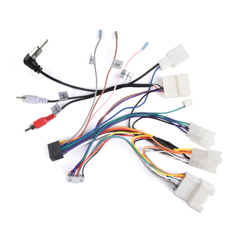 for Toyora Car Radio JBL Wiring Harness 16 Pin Adapter Compatible with Toyota Camry Corolla RAV4 Highlander Land Cruiser Prado Vios Yaris Sienna, Canbus, Steering Wheel Control