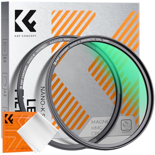 K&F CONCEPT 62mm Magnetic Polarizer Lens Filter with Cleaning Cloth