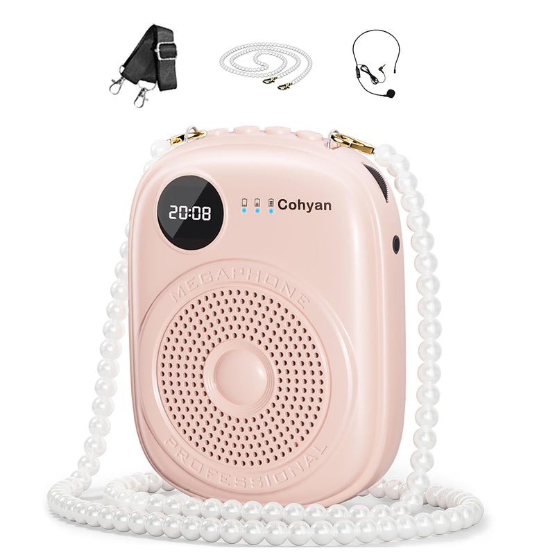 Voice Amplifier for Teachers, Portable Bluetooth Wired Microphone & Speaker, Rechargeable Bullhorn Megaphone for Classroom, Meetings, Yoga, Training, Tour Guides Wired Microphone (K18)