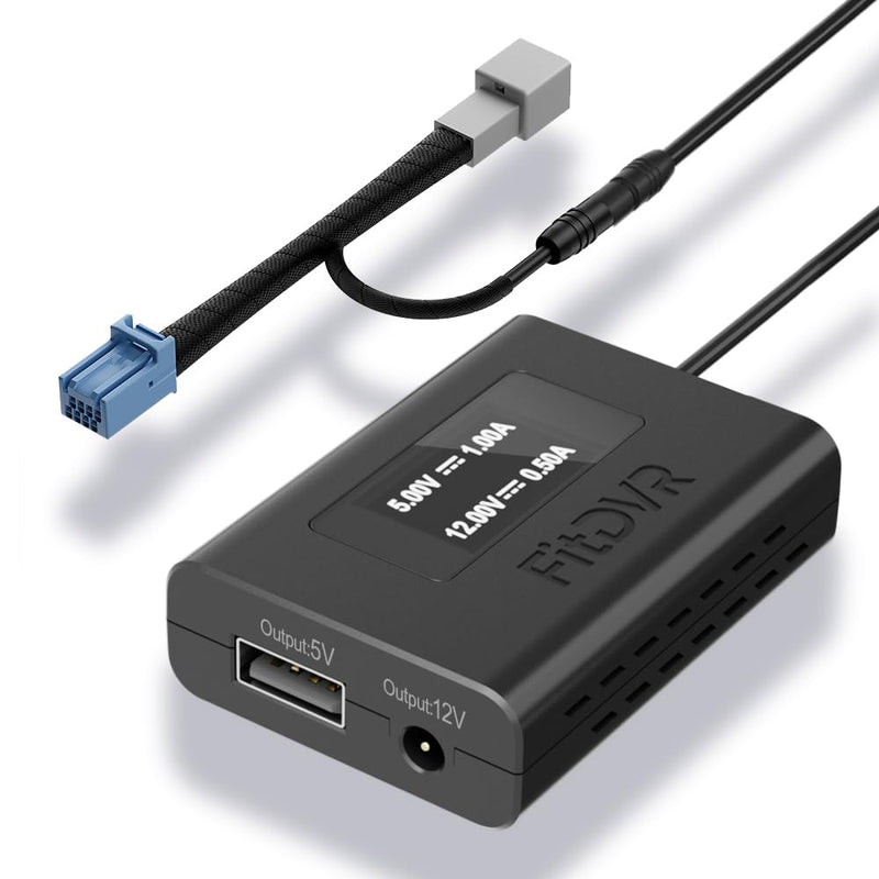 Dash Camera Power Adapter (8-Pin) for Acura MDX 2022-2024 with Auto-dimming Mirror, LED Display USB Power Source, Easy to Install, 5V 12V Output (D3-047)