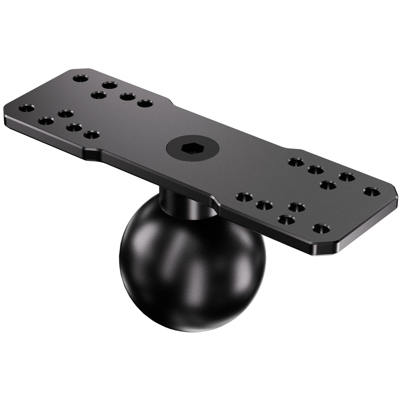 VAZESWIN 2.25" Ball Fish Finder Mount Aluminum Alloy AMPS Rectangular Plate | Universal Marine Electronic Mount Plate for Garmin, Lowrance, Compatible with RAM Mounts D Size 2.25" Ball Double Socket Arm