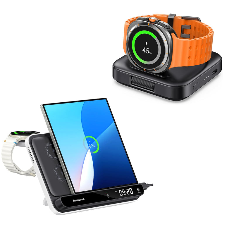 Portable Watch Charger for Samsung Watch + Wireless Charger for Samsung Z Fold