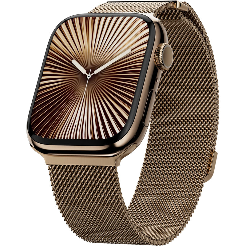 MAGEASY Milanese Band for Apple Watch Series 11, SE3 - Magnetic iWatch Bands for Women, Strong Magnets | for 38mm 40mm 41mm 42mm Apple Watch 1-7/8/9/10/11/SE/SE2/SE3 for 38/40/41/42mm Apple Watch Gold