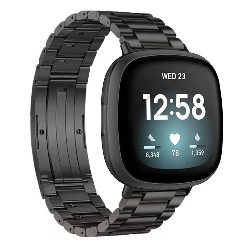 No Tool Needed Titanium Watch Band for Fitbit Versa 4 3 & Sense 2 1 | Tool Free Adjustment Metal Strap|40% Lighter than Steel,Hypoallergenic,Corrosion Resistant,Durable,Fit wrist 6"-8.6",for Men black 22mm