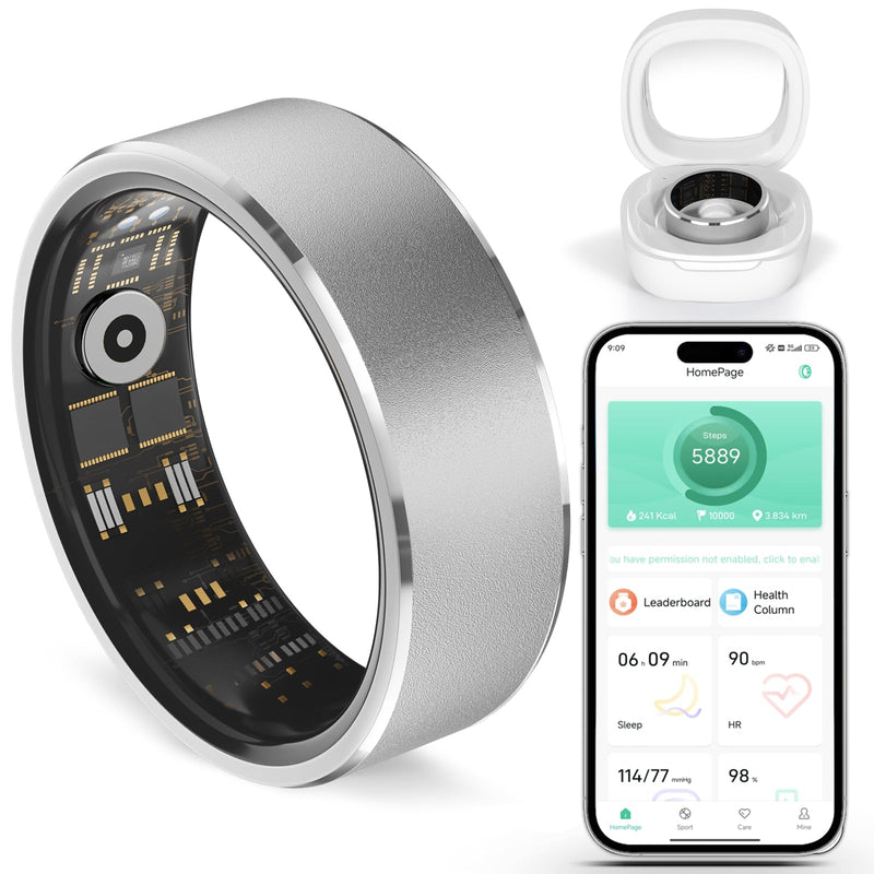 Smart Ring for Women and Men – Fitness & Health Smart Ring with Heart Rate and Sleep Tracking – Waterproof Activity & Wellness Ring Compatible with iPhone and Android (8#)