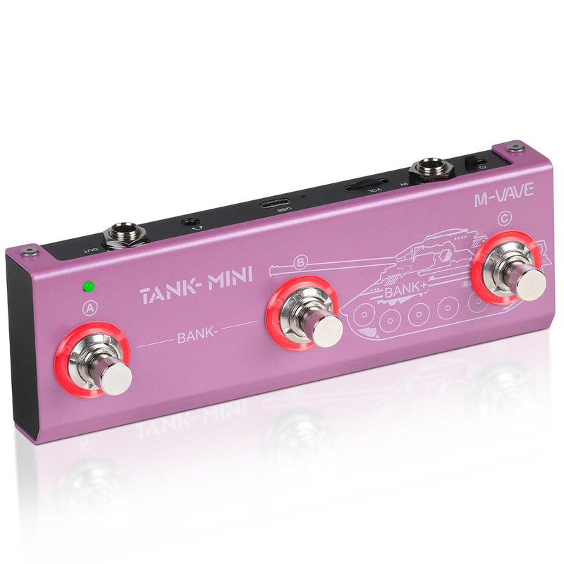 [AUSTRALIA] - Multi Effects Guitar Pedal,Built-in 1450mAh Rechargeable Battery Electric Guitar Efector with 21 Editable Presets,Chorus,Delay,Reverb,Amp,MOD,IR CAB,Recording,Tuner,BT connection. Tank-Mini Multi-effects Pedal 