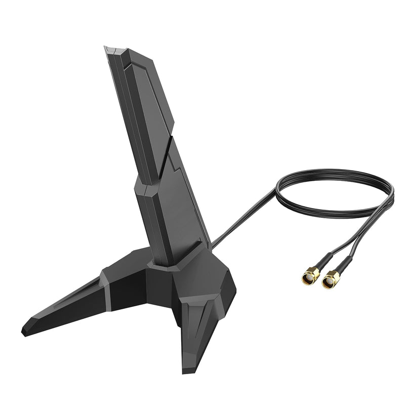 External WiFi 6E Tri-Band Antenna RP-SMA Male Connector Gaming Antenna | 6GHz/5GHz/2.4GHz, 3.9ft Extension Cable, For PC Desktop Computer PCIE WiFi Card, Gaming Motherboard Router RP-SMA WiFi 6E Antenna