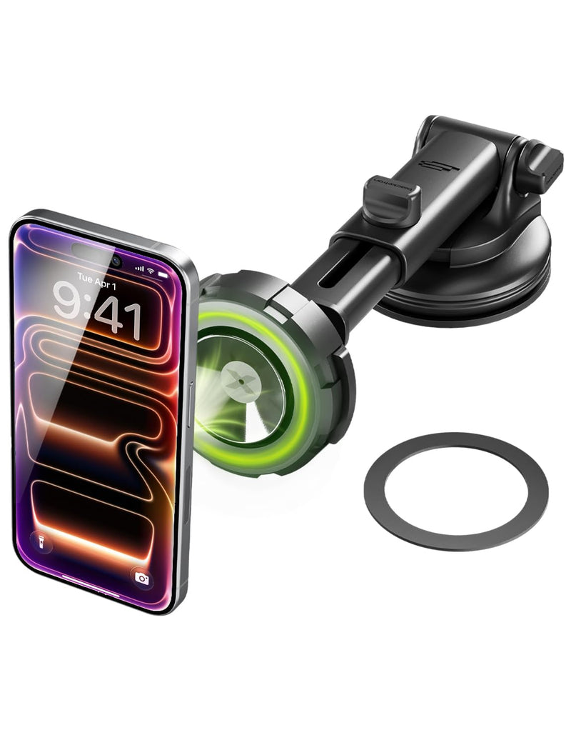 Bracketron MagAlign Max Magnetic Car Phone Holder, Vent Mount, MagSafe | MagSafe car phone mount with magnetic mount and suction base, vent holder for iPhone 17/16/15/14/13/12 models