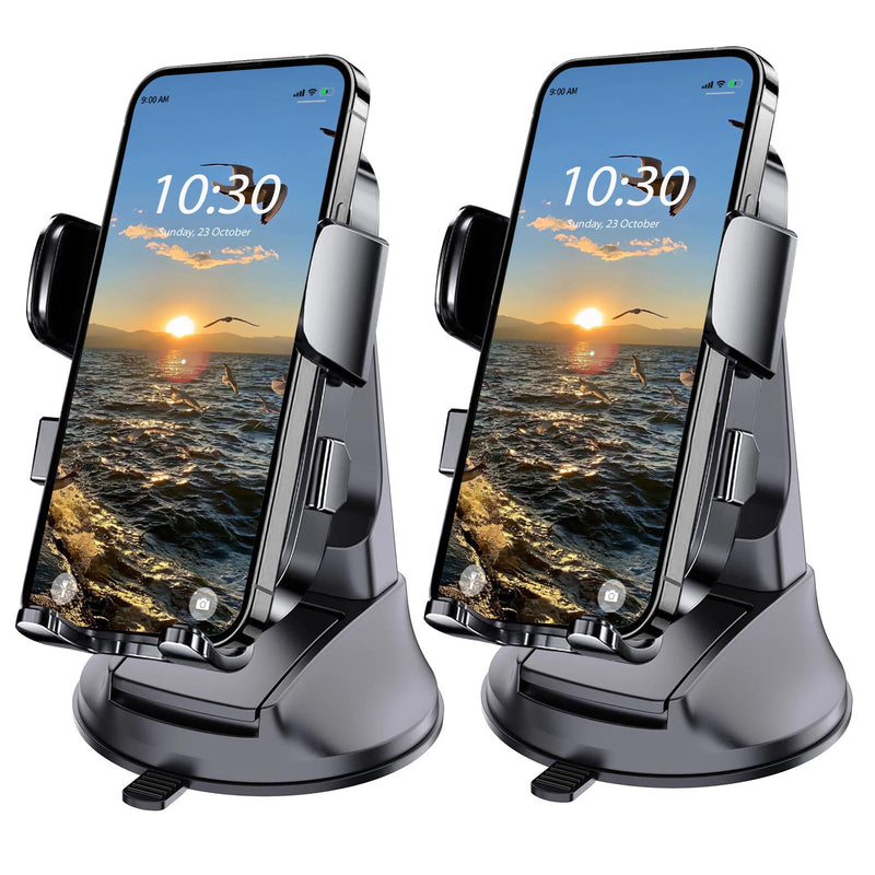 Boat Phone Mount, Suction Cup Boat Cell Phone Holder Marine Heavy Duty | Dash Universal Desk Waterproof Boating Phone Holder for Kayak Sailing Marine Marina for iOS Android Smartphone (2PCS) Suction-2PCS