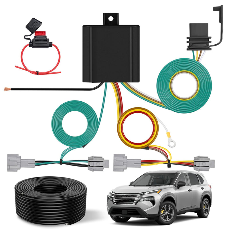 Nilight 4 Pin Trailer Wiring Harness Kit 56459 | Vehicle Standard 4 Way Connector Custom for 2021 2022 2023 2024 2025 Nissan Rogue Simple Fit Tow Hitch Harness 2021-2024 Nissan Rogue