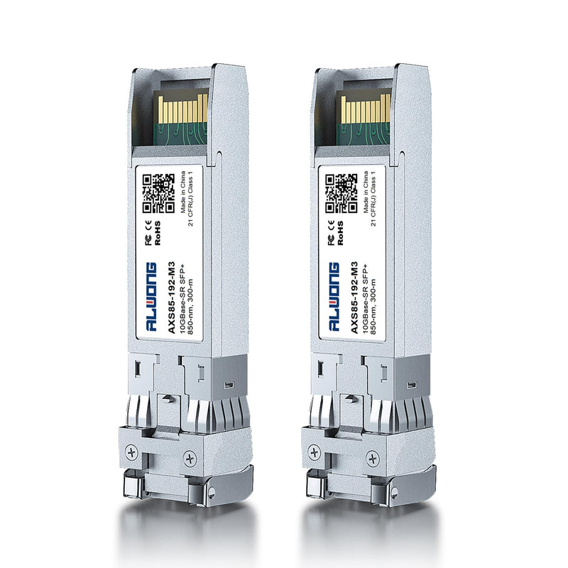 SFP+ to LC 10Gbase-SR Transceiver for Cisco SFP-10G-SR, Pack of 2 | 10G 850nm Multimode Module, Ideal for data center & server links, up to 300m, for Ubiquiti, Mikrotik, TP-Link etc 10G-SR
