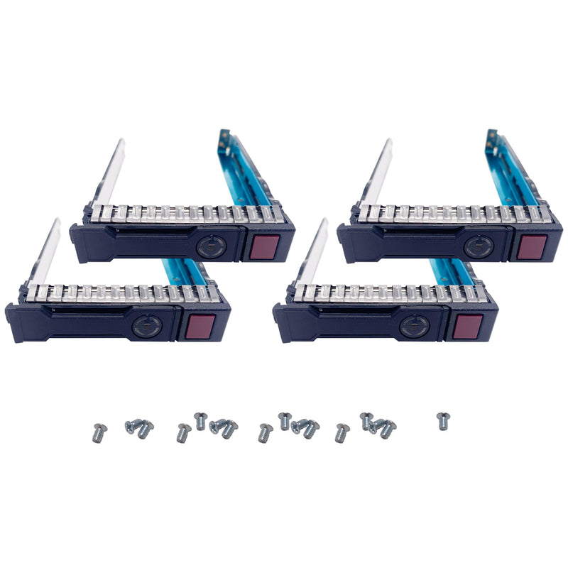 BestParts 4-Pack 2.5" SFF SAS SATA Drive Tray Caddy Compatible with HP Proliant Gen8 Gen9 Server DL360p DL360e DL380p DL380e DL385p DL320e DL160 DL560 ML350p SL270 SL230 BL460c with Screws
