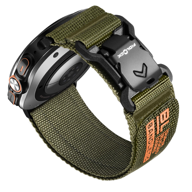 Bandletic Outdoor Band Compatible with Samsung Galaxy Watch Ultra 2/1 47mm | Soft Nylon Sport Bands with Magnetic Fidlock V-Buckle Replacement Straps for Galaxy Watch Ultra 2/1 47mm Men 2026 2025 2024 ArmyGreen Medium