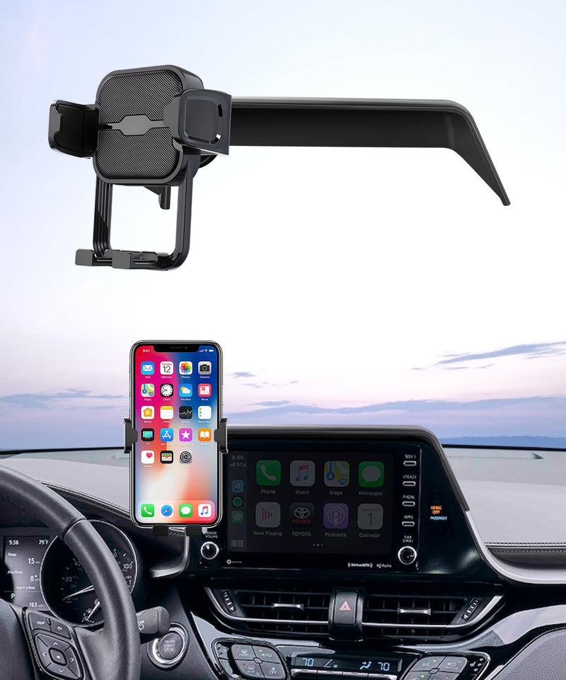 Auto Clamp Car Phone Holder for Toyota C-HR 2019-2022, 8" Screen | Universal Mechanical clip Cell phone Mount Accessories Fit iPhone Android,Automobile Cradle GPS Dashboard Navigation Bracket