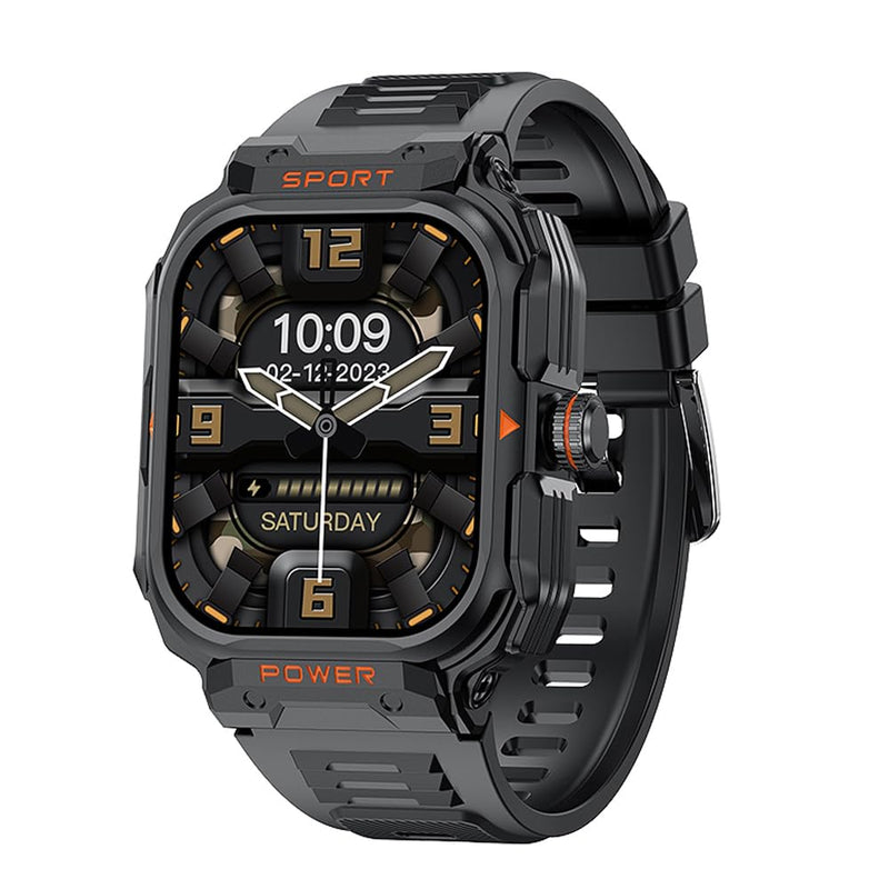 Smart Watch with Earbuds for Men, 2.01" HD Screen Military Watch, Answer/Make Calls, Sports Fitness Trackers with Heart Rate, Blood Oxygen, Sleep Monitor, Perfect for Men Dad Husband Black