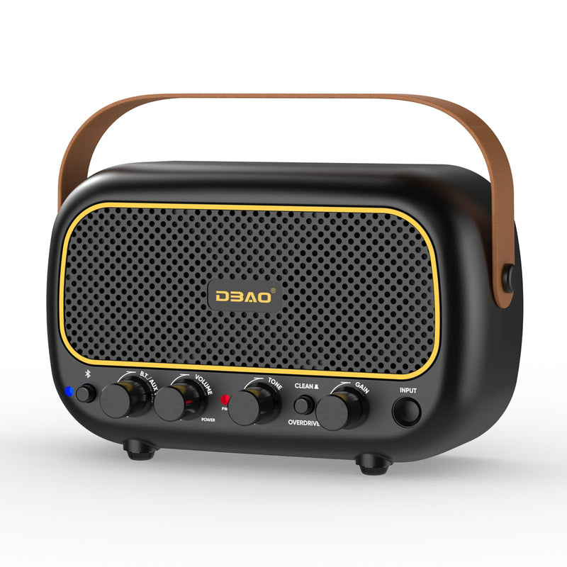 Mini Guitar Amplifier for Electric Guitars 5W Two Speakers Rechargeable Portable Small Amplifier with Clean Overdrive Effects and Bluetooth