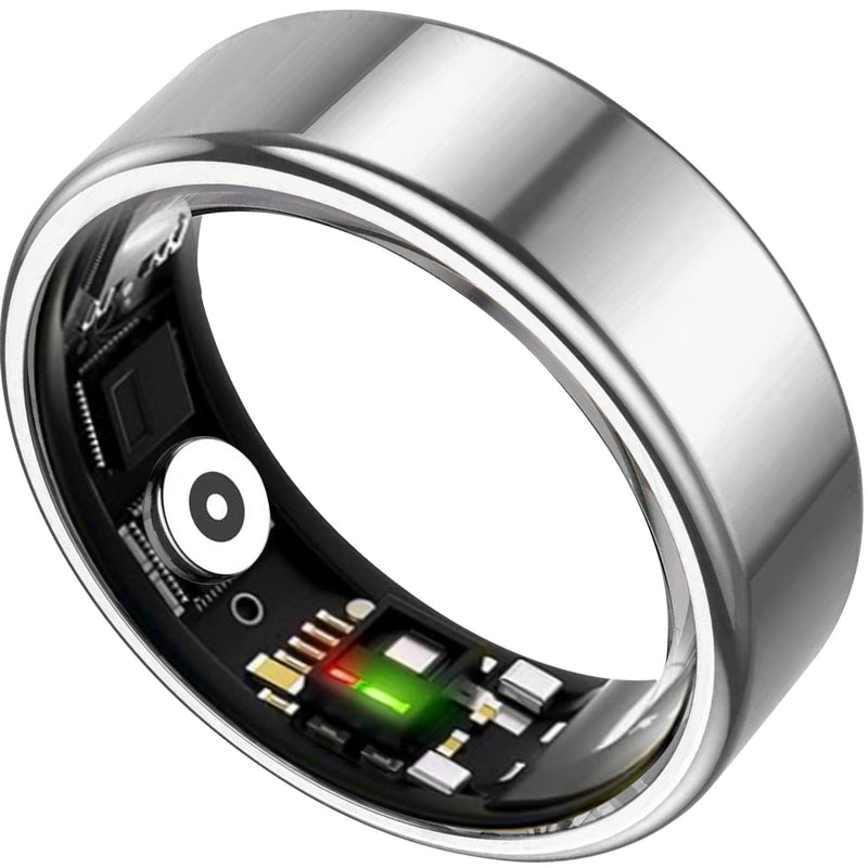 Smart Ring for Women & Men Fitness Sleep Heart Tracker | No Subscription, 5-Day Battery, Heart Rate, Stress, Sleep & Activity Monitoring, IP68 Waterproof, iOS & Android Compatible Silver 8
