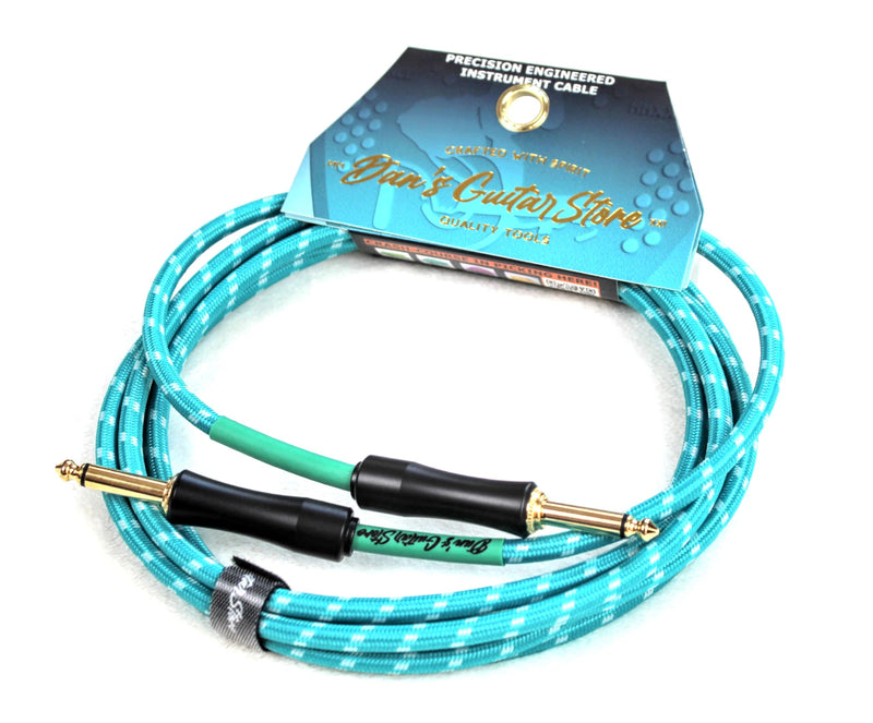 [AUSTRALIA] - Dan's Guitar Store Instrument Cable (3m / 10ft Inline/Inline) 1/4 Jack 21AWG OFC 18k gold-plated self-silencing connector Precision Instrument Cable 3 Metre / 10 ft Inline / Inline 