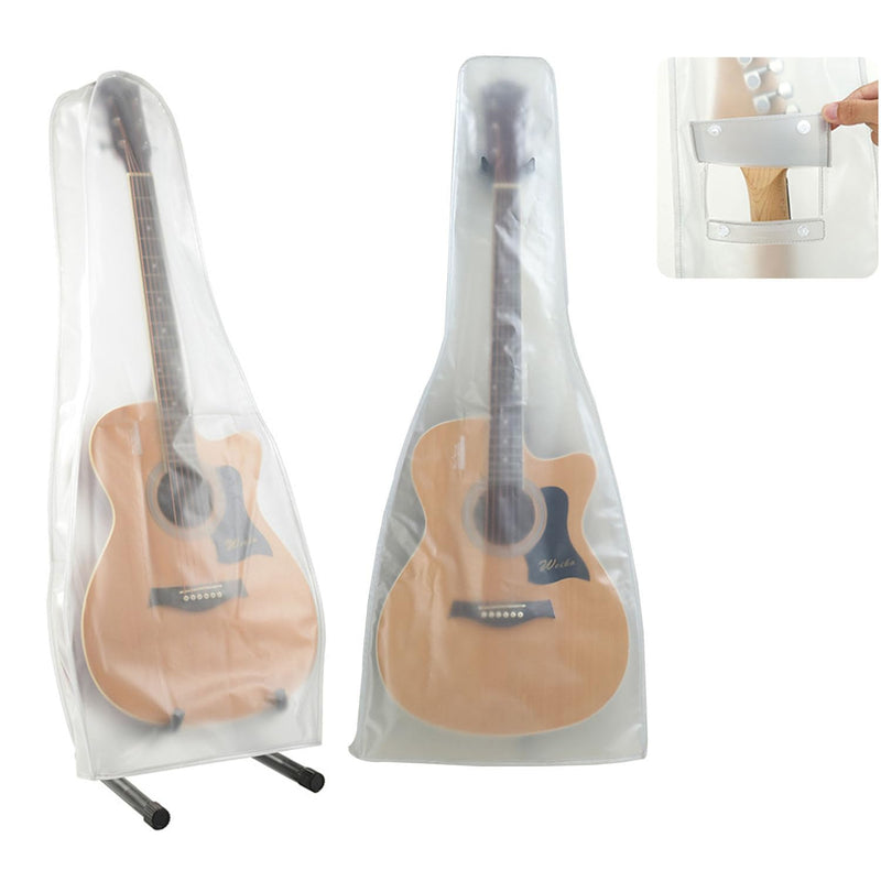 Guitar dust Cover wall mount Transparent Guitar Dust Cover PVC Frosted Fits Acoustic, Electric,ukuleleWater Resistant Dust Dirt Moisture (For Acoustic guitar) For Acoustic guitar