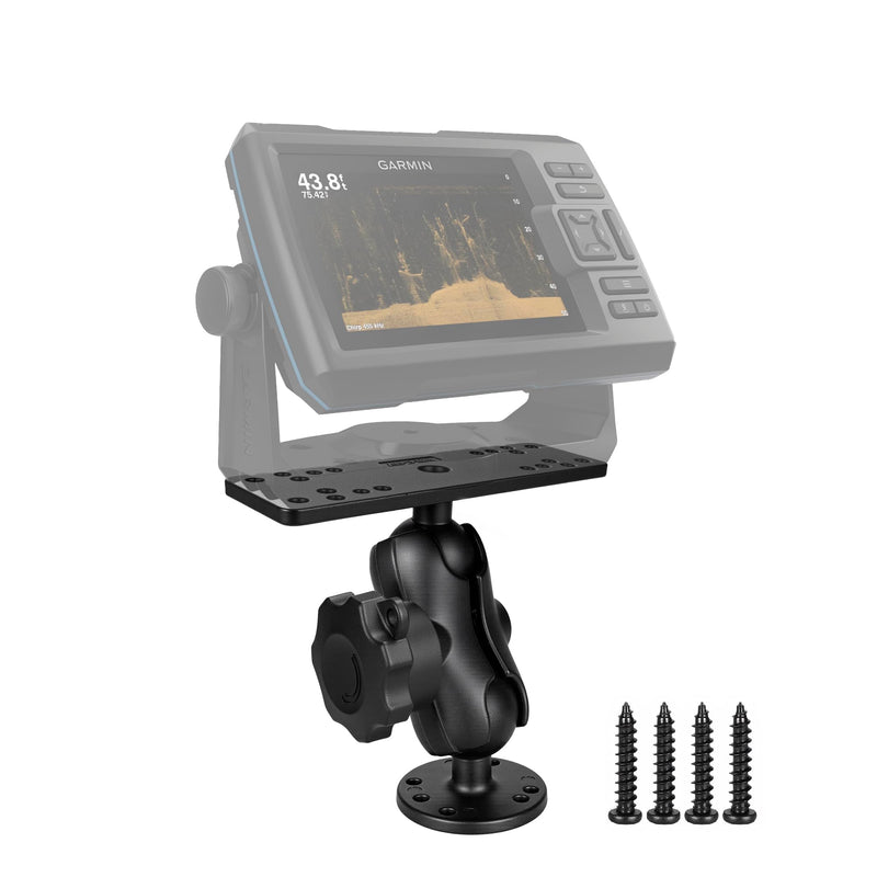 Anti-Theft Aluminum Fish Finder Mount with Lock Knob, 3.42'' Short Arm Marine Electronic Mount,Saltwater Resistant Aluminum Bracket Compatible with Garmin, Lowrance, Humminbird and More Anti-Theft-Small Sized