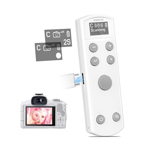Remote Control for Canon Camera,Rechargeable Wireless Shutter Release White Display Remote Control for Canon