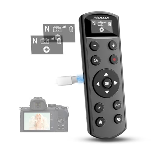 Remote Control for Nikon Camera, USB-C Rechargeable Wireless Shutter Black Display Remote Control for Nikon
