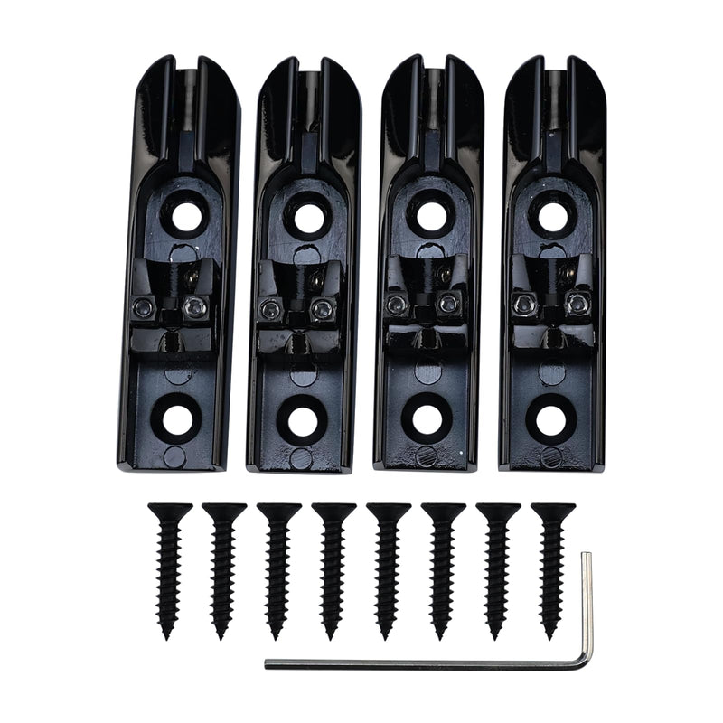 [AUSTRALIA] - Bass Guitar Bridge with Zinc ALloy Saddle Base Individual Single String Fixed Bridge for 4 String Electric Bass Replacement Parts（Vacuum Black） 4PCS 