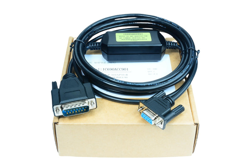 IC690ACC901 DB9 Programming Cable for GE PLC GE90-70 GE90-30 Series, for IC690ACC901 Replacement, 10 FT