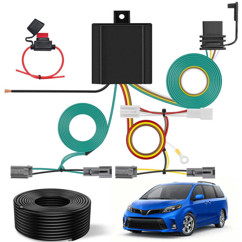Nilight 4 Pin Trailer Wiring Harness Kit 56106 Simple Fit Tow Hitch | Vehicle Standard 4 Way Connector Custom for 2011 2012 2013 2014 Toyota Sienna, 2015 2016 2017 2018 2019 2020 Sienna SE Toyota Sienna 2011-2020