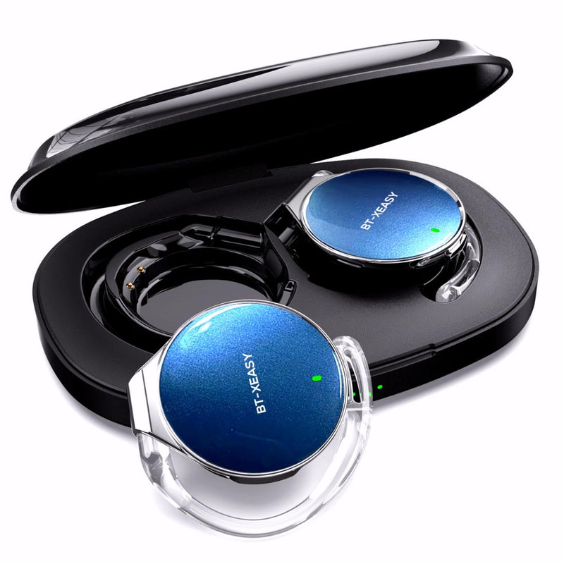 Wireless Earbuds with Ear Hooks V5.4, Open-Ear Sports Headphones | Secure Fit, 52Hrs Headset with Mic, Dual Device Earbuds for Running/Work/Gym Black Blue